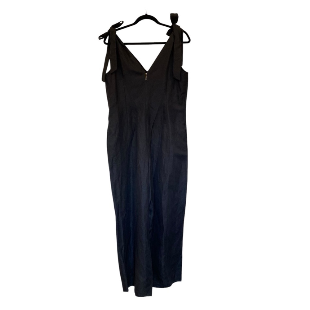 Kate Spade Linen Tie Jumpsuit In Black - Picture 7 of 11